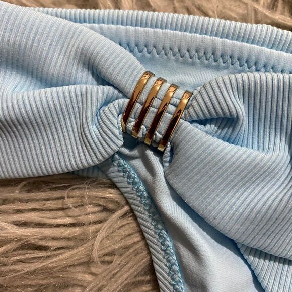 MELISSA ODABASH MADE in ITALY WOMEN’s BLUE RIBBED GRENADA BIKINI BOTTOM Sz-12 - Picture 3 of 8